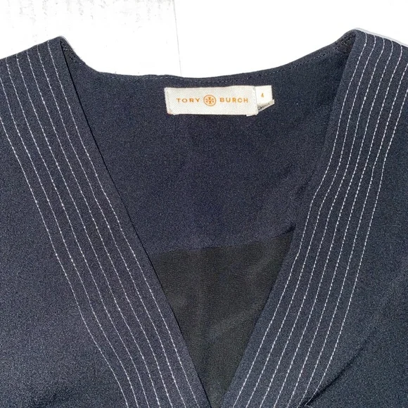 Tory Burch Varenne Embroidered Tunic Dress Black - Picture 4 of 6